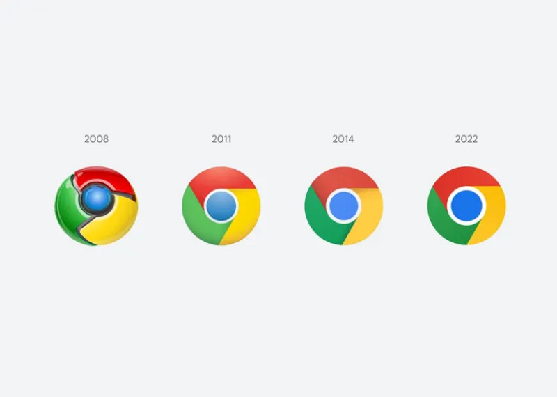 Google, Chrome tarayıcısının logosunu 8 yıl sonra değiştiriyor.